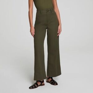 SPANX Olive Cropped Wide-Leg Pants